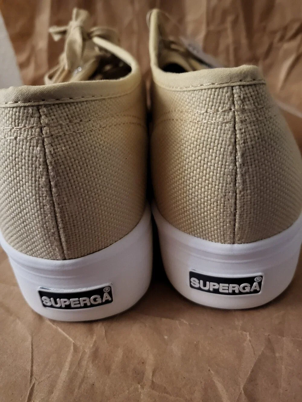 Superga Canvas Platform Sneakers with White Sole